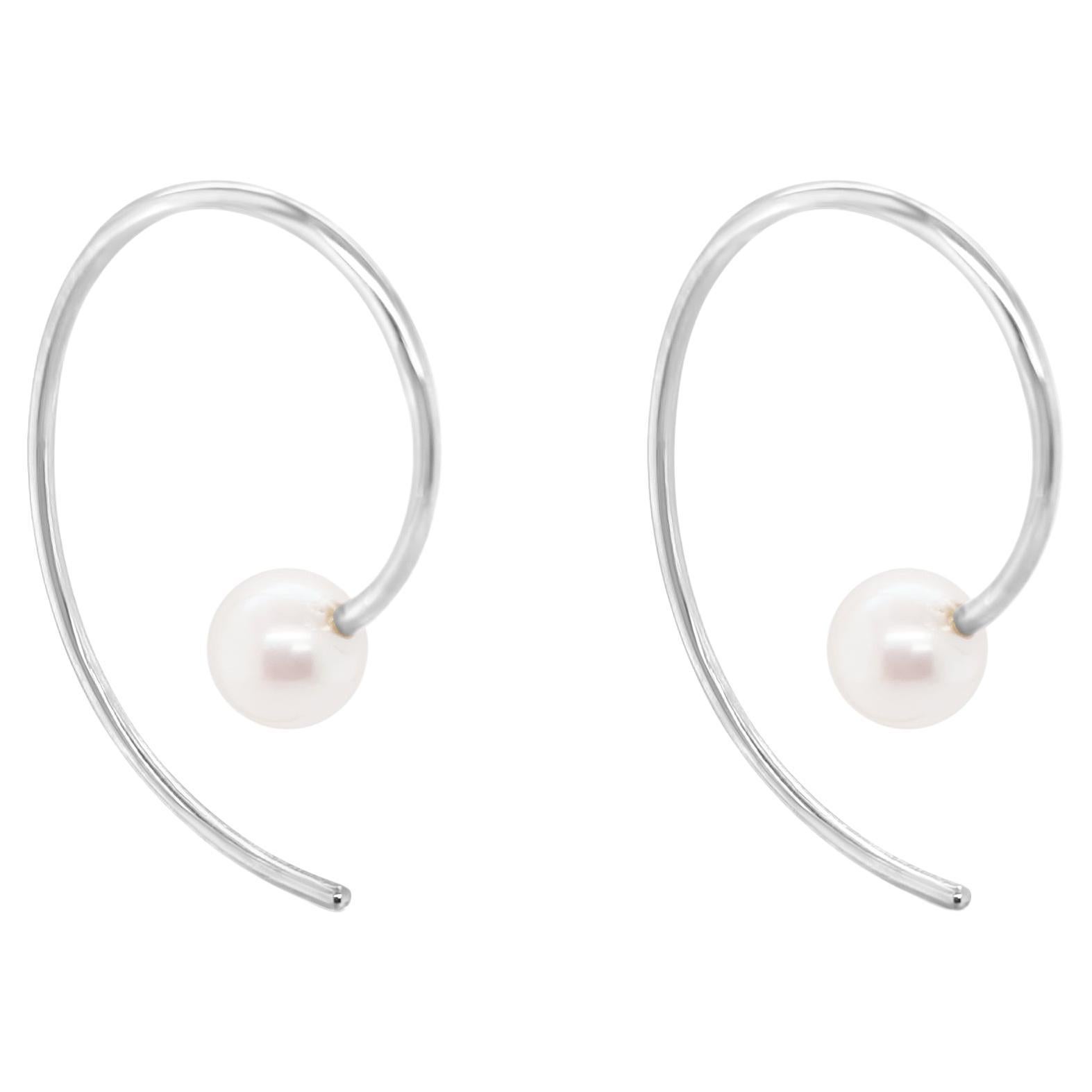 Boucles d'oreilles "Ella" en or blanc 18ct et perles