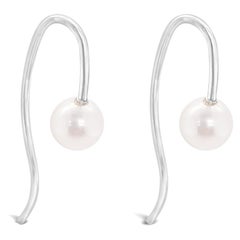 Boucles d'oreilles "Solange" en or blanc 18ct et perles