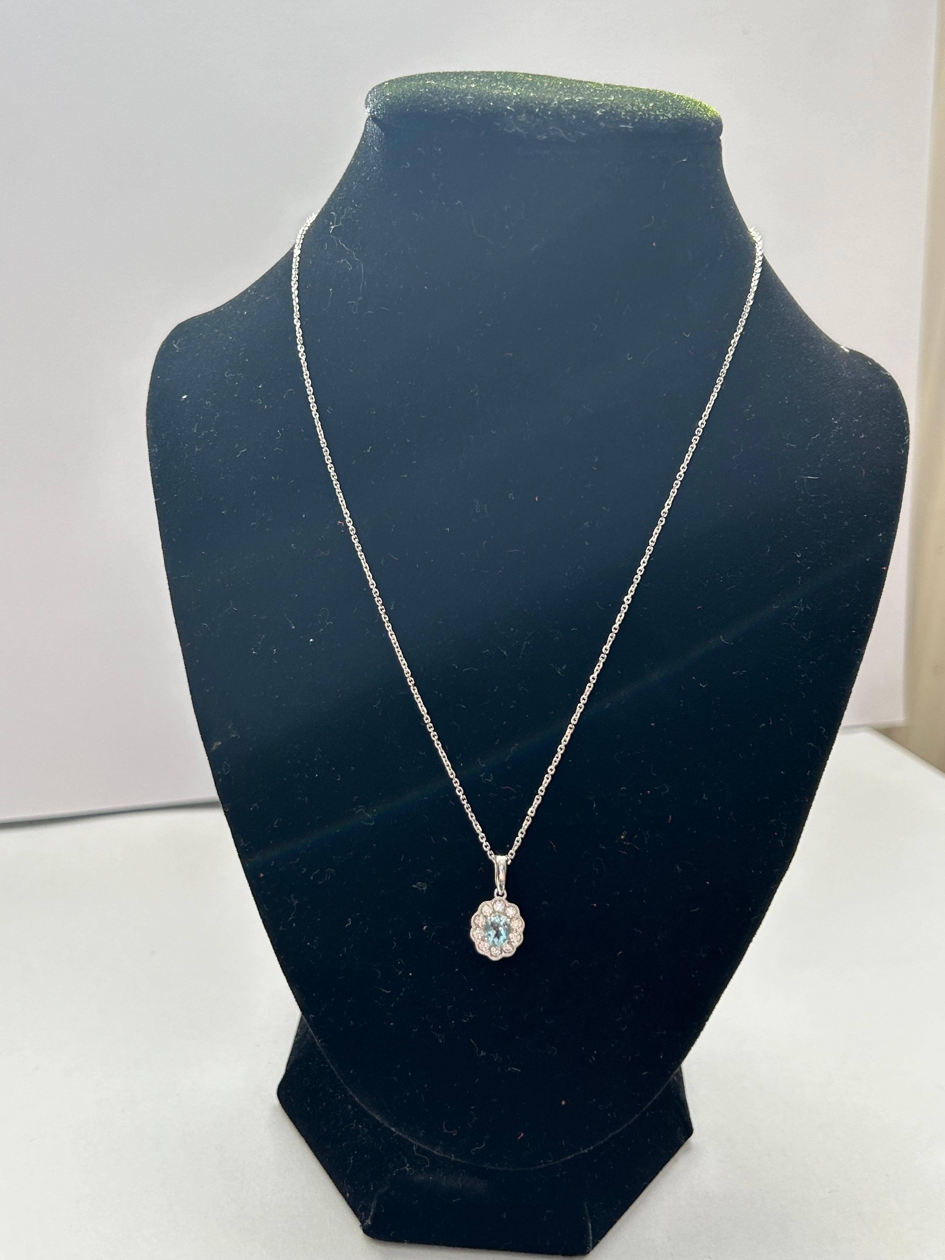 da uomo o donna Ciondolo a grappolo con acqua e diamanti in oro bianco 18 ct. in vendita