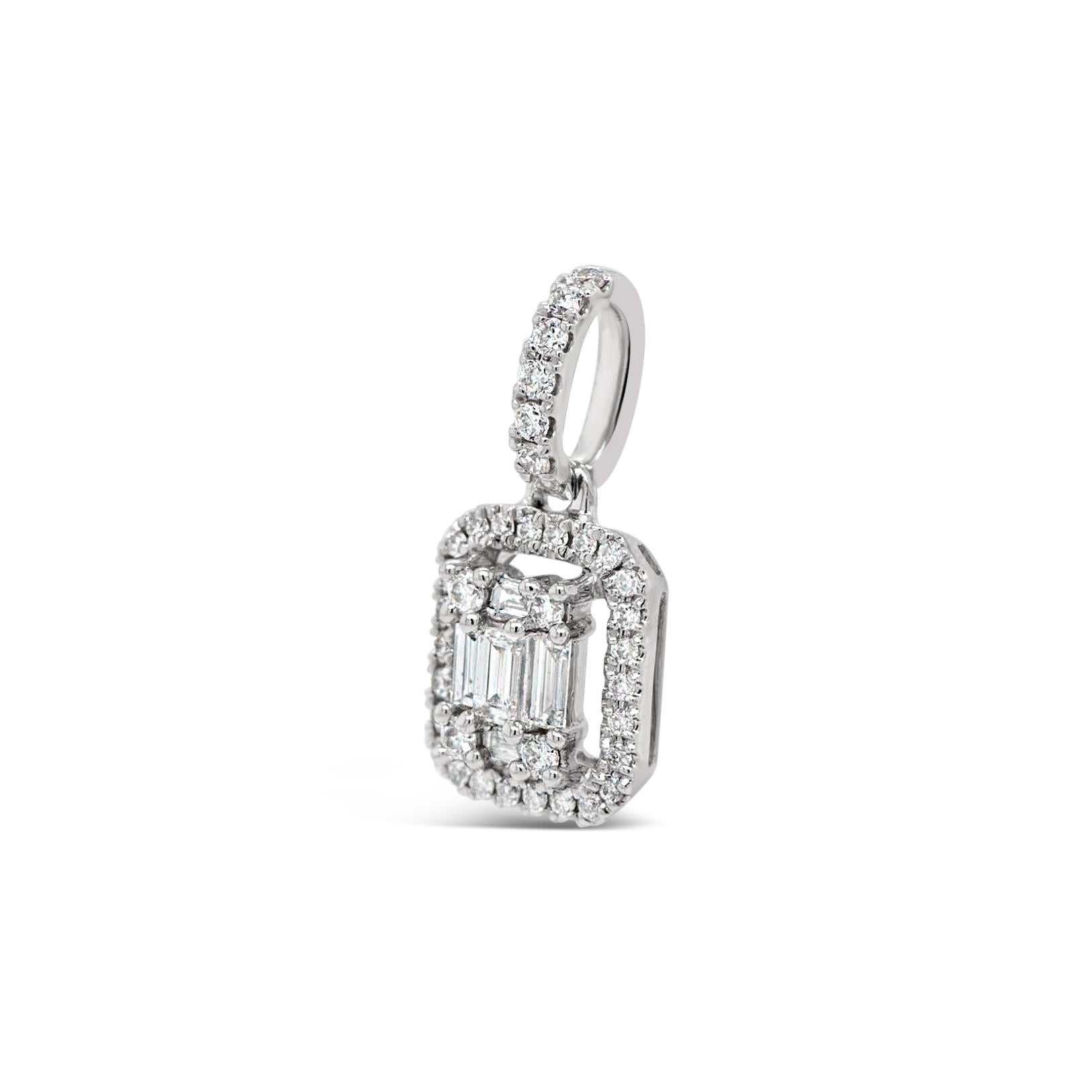 Many of our items include UK VAT at 20%. This means we may be able to remove this when you are purchasing from outside of the UK. Please message us if you would like to know about a specific item.
Material: 18ct White Gold
Total Pendant Height: