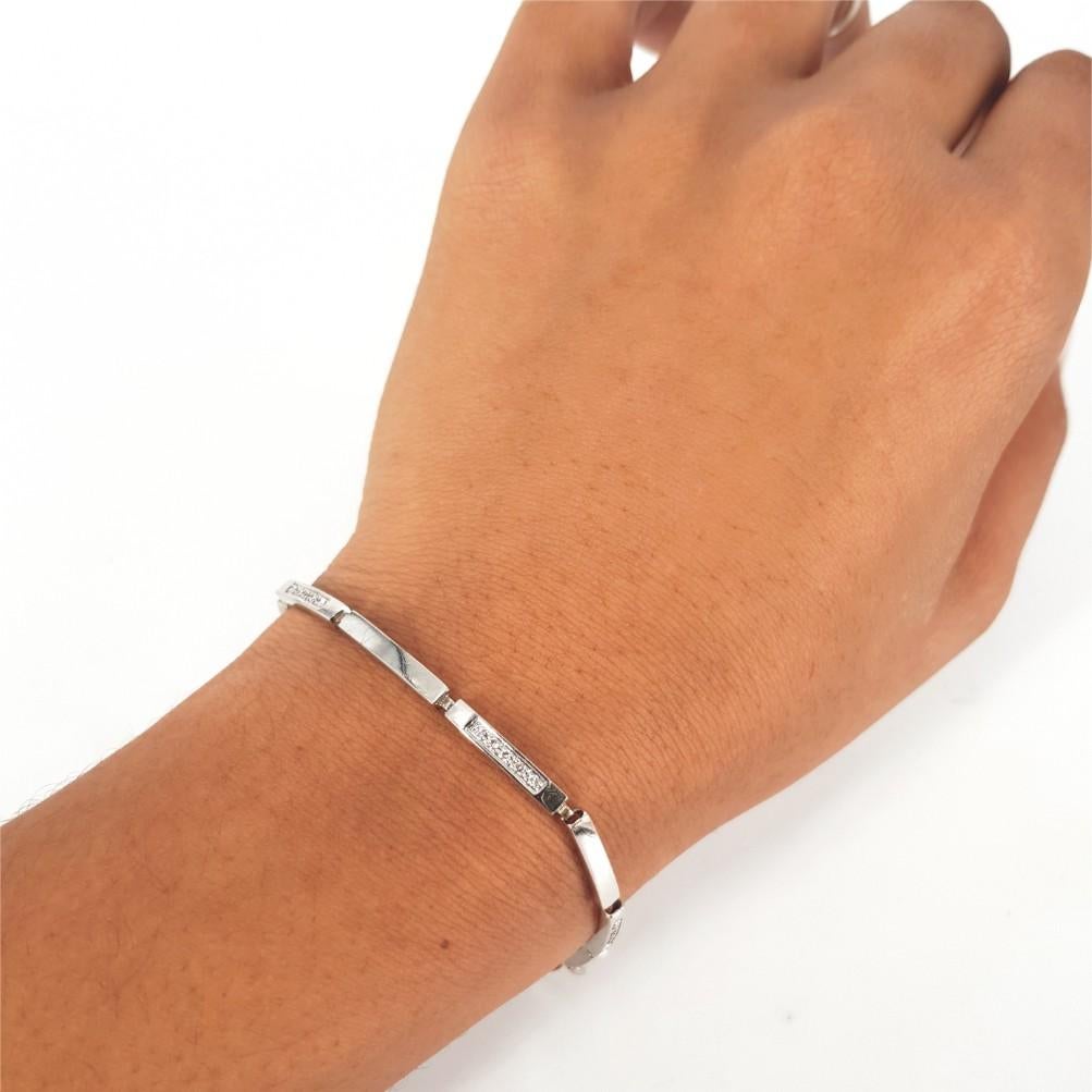 18 Karat Weißgold Bar-Armband im Angebot 6