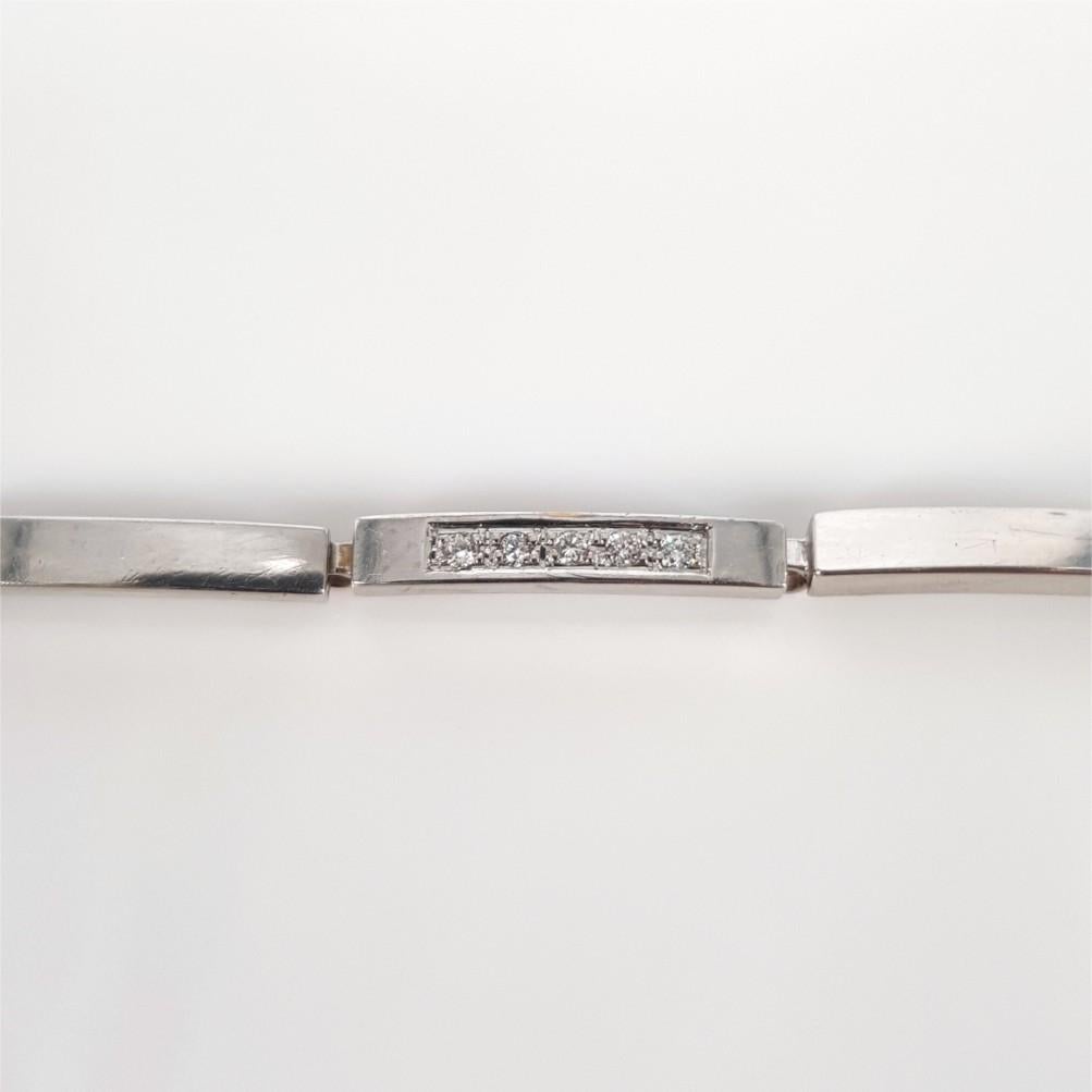 18ct White Gold Bar Bracelet For Sale 2