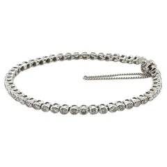 18ct White Gold Bezel Set Diamond Tennis Bracelet
