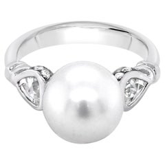 18ct White Gold 'Black Elixir' South Sea Pearl and Diamond Ring