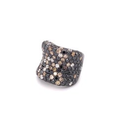 18ct White Gold Black Rhodium Plated Diamond Dress Ring