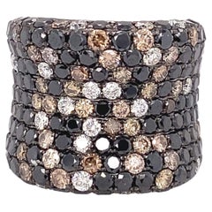 18ct White Gold Black Rhodium Plated Diamond Dress Ring