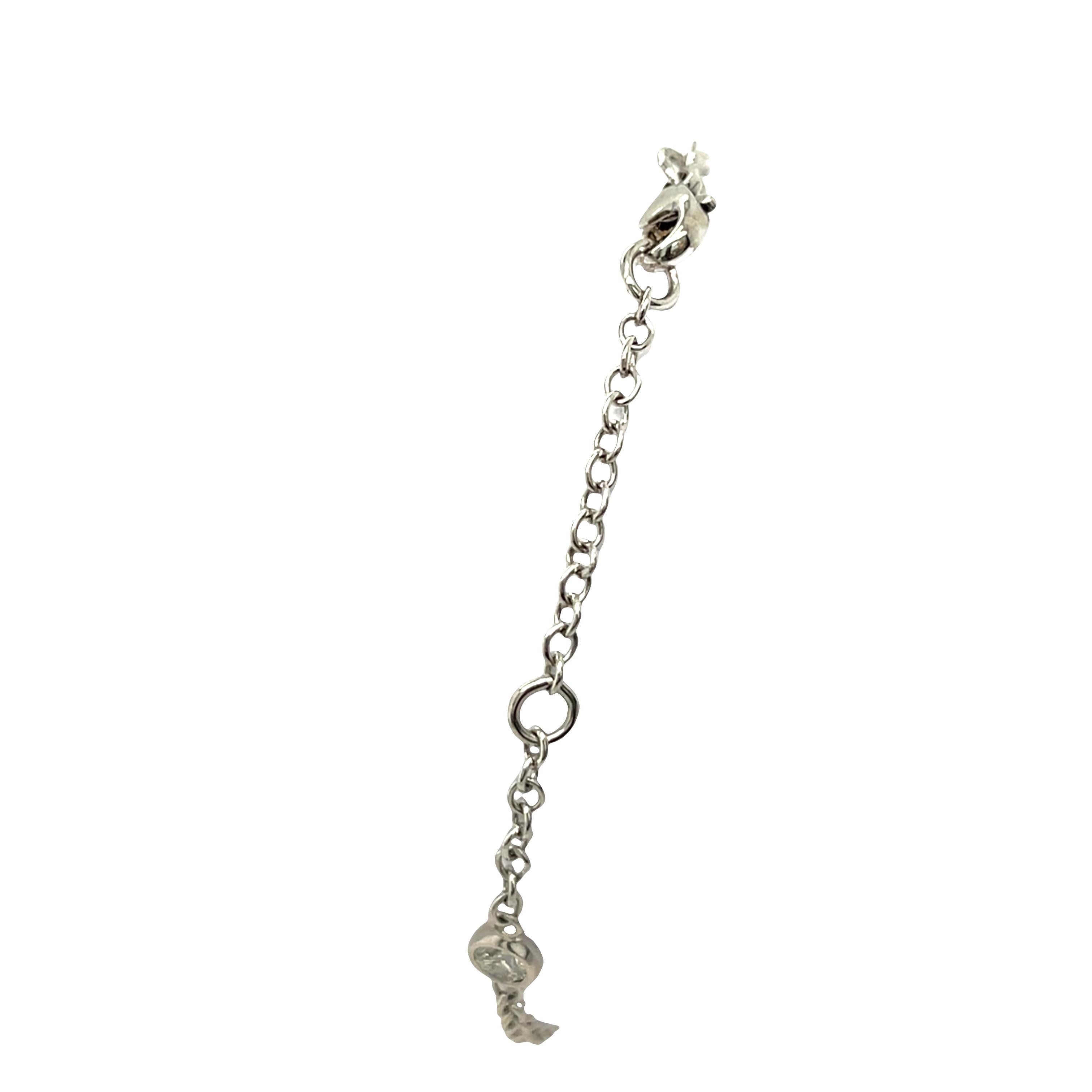 De las mujeres Pulsera de oro blanco de 18 ct engastada con 3 diamantes brillantes redondos en venta