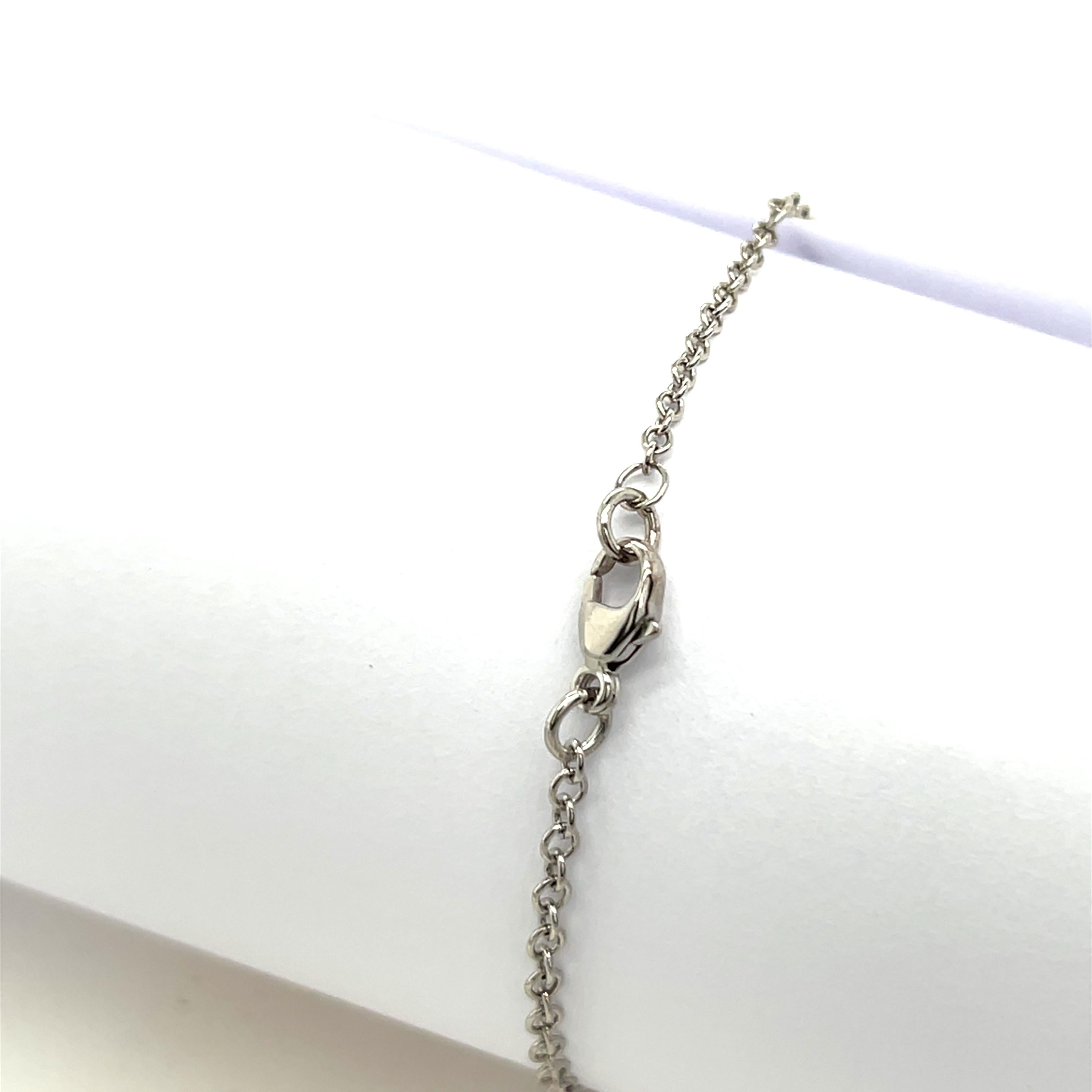 Pulsera de oro blanco de 18 ct engastada con diamante brillante redondo Corte redondo en venta