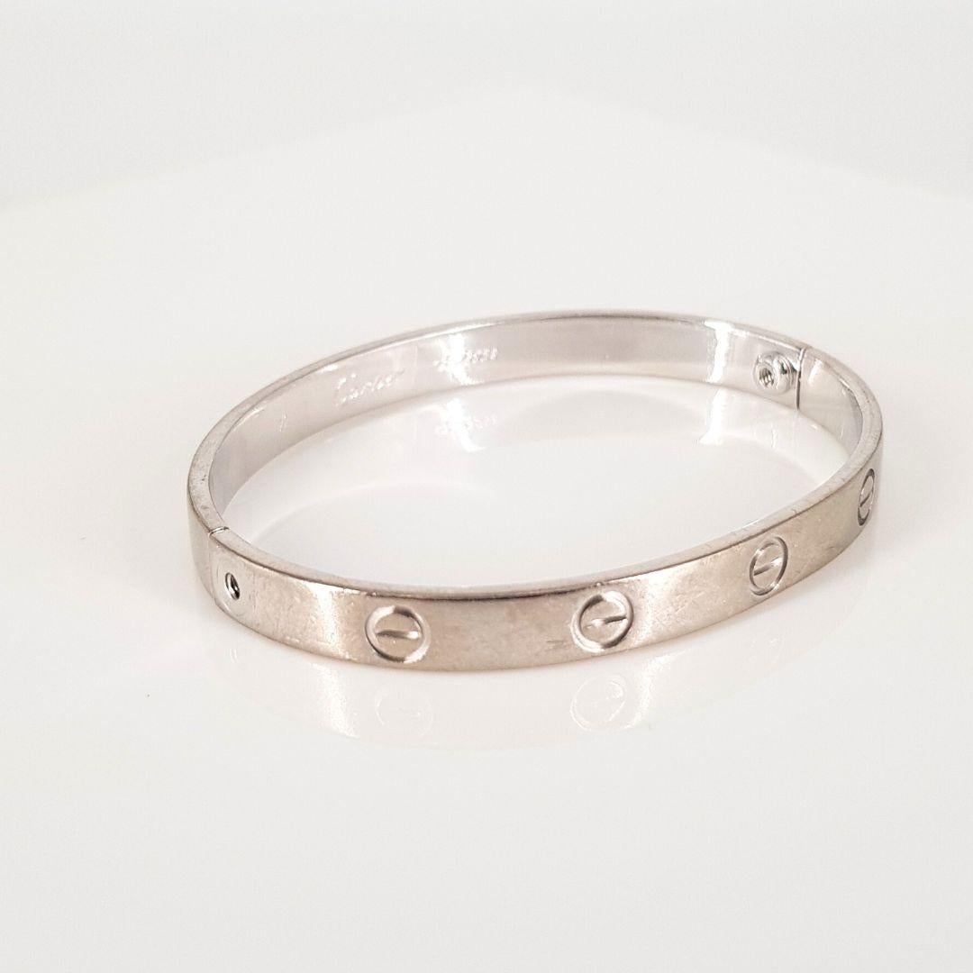 18ct White Gold Cartier Style Bracelet In Good Condition For Sale In Cape Town, ZA