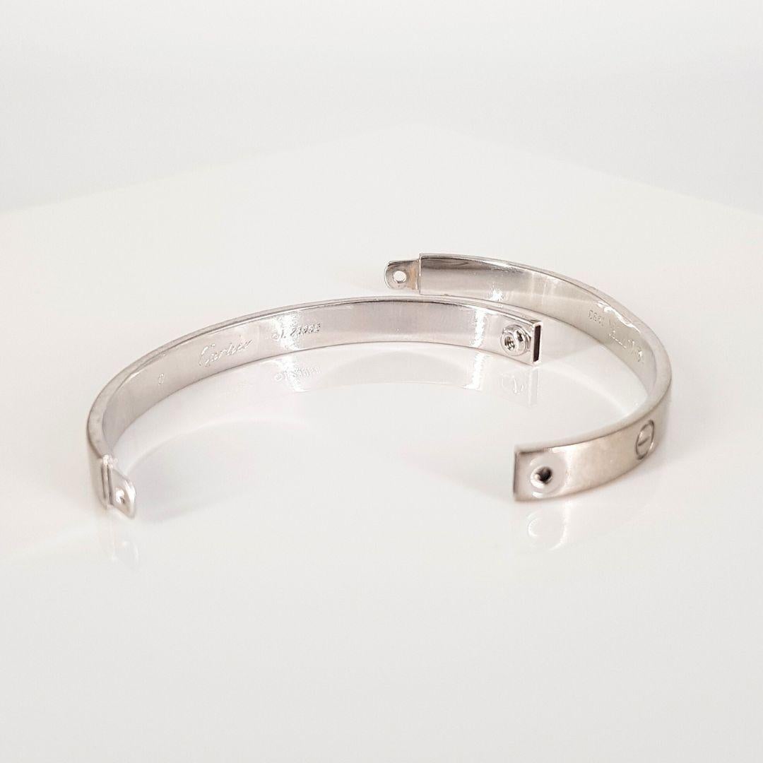 18ct White Gold Cartier Style Bracelet For Sale 1