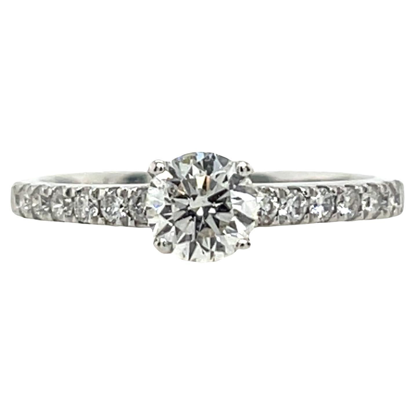 18ct White Gold Classic Solitaire 0.45ct H/SI1 Diamond Engagement Ring