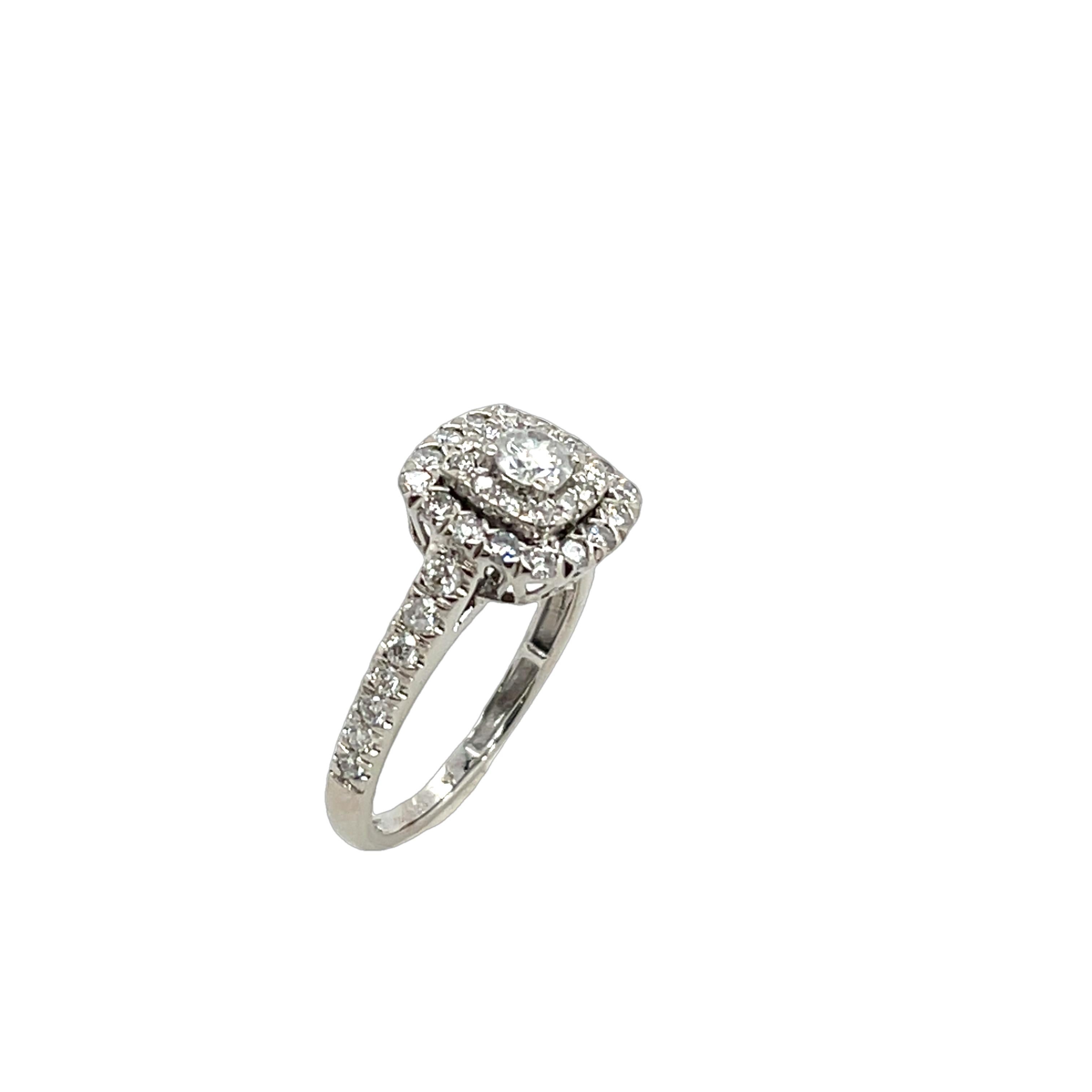 da uomo o donna Anello con diamanti a grappolo in oro bianco 18 ct. con diamanti taglio rotondo da 0,80 ct. in vendita