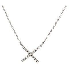 18ct White Gold Criss-Cross Diamond Pendant – 0.15ct Natural Diamonds