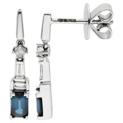18ct White Gold Diamond 
0.80ct Sapphire Earrings