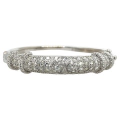 Bangle in oro bianco 18ct con diamanti tondi naturali da 3,50ct
