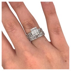 Parure de mariage en or blanc 18 carats sertie de diamants – Diamants naturels d'un poids total de 1,55 carat