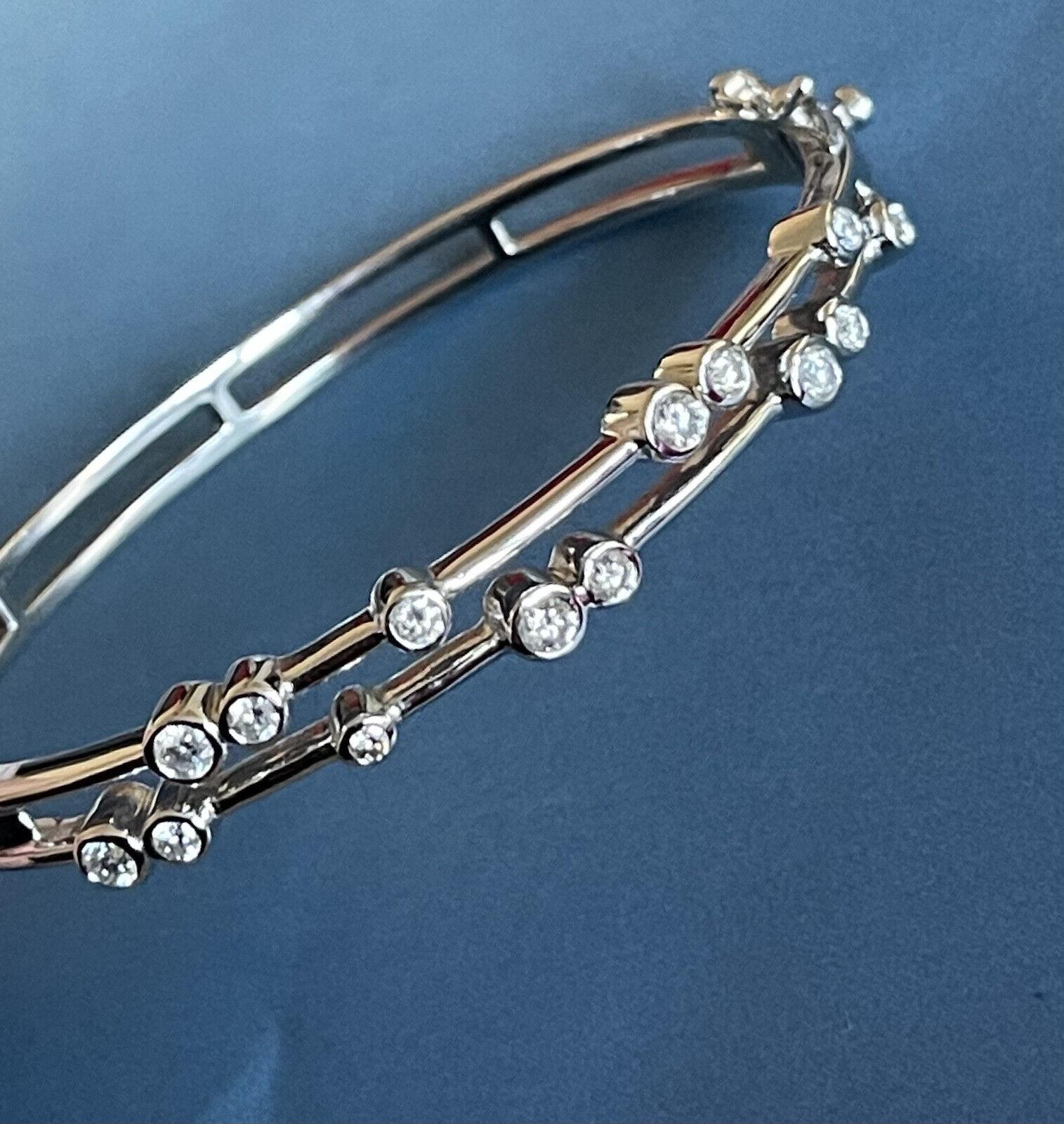 18ct White Gold Diamond Bubble Bangle 1ct Bracelet 1 Carat Rain drops cocktail For Sale 1