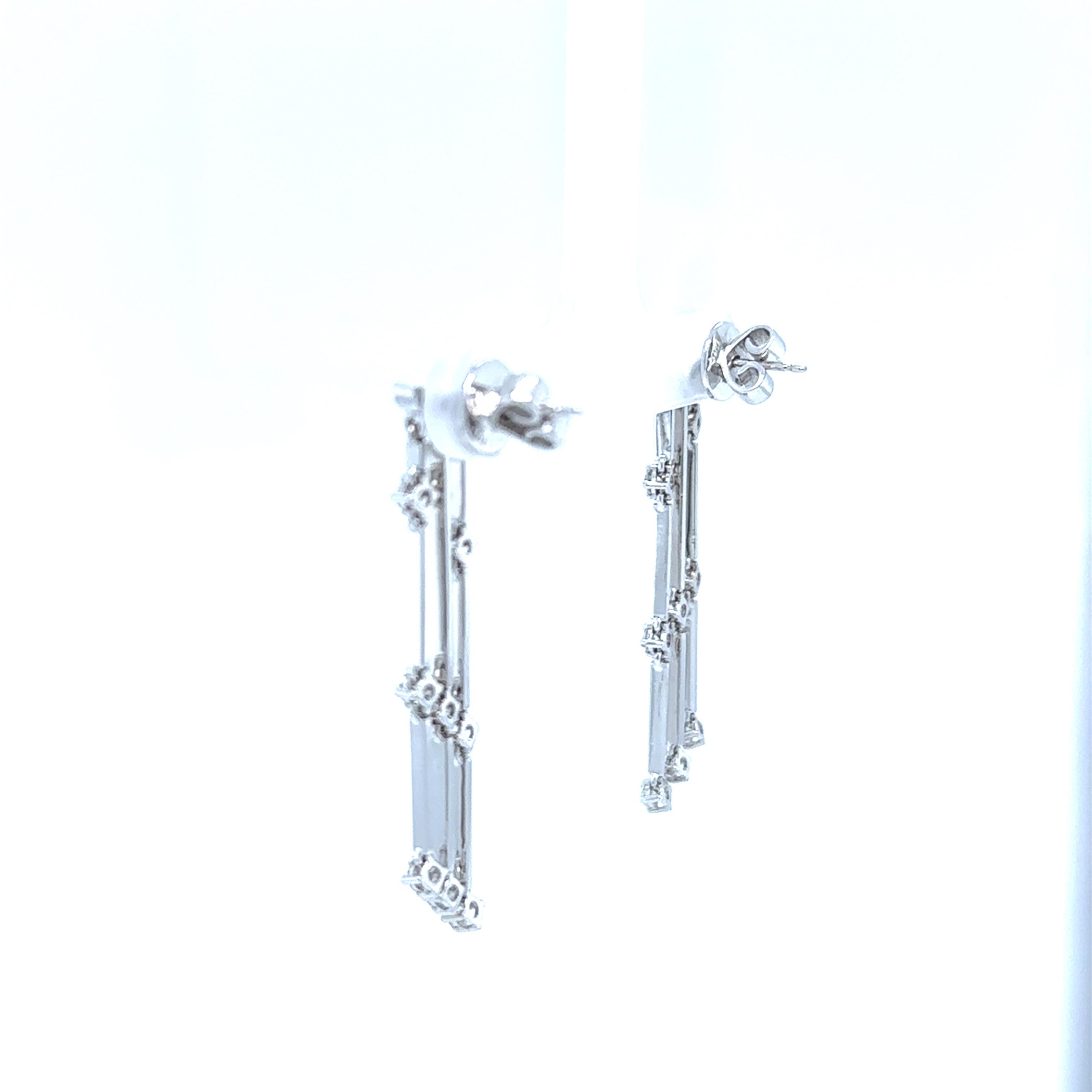 Donna Orecchini a goccia con diamanti in oro bianco 18ct 0,72ct 7,24g in vendita