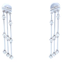 18ct White Gold Diamond Chandelier Drop Earrings 0.72ct 7.24g