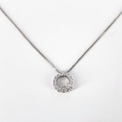 18ct White Gold Diamond Circle Necklace