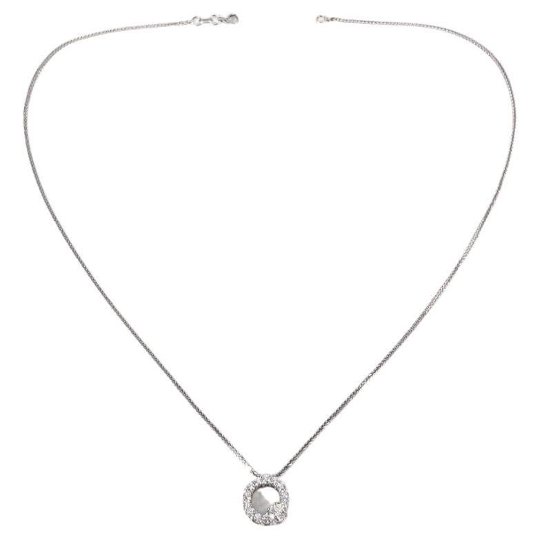 18ct White Gold Diamond Circle Necklace For Sale