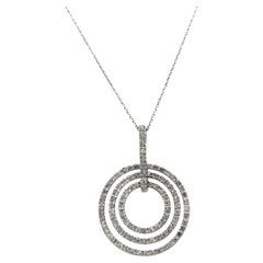 18ct White Gold Diamond Circle Pendant Set With 1.0ct Natural Diamonds