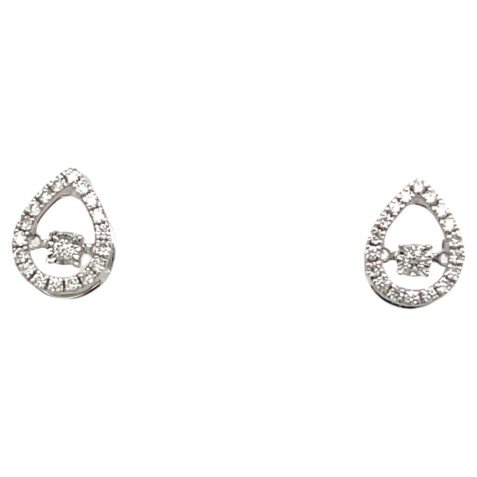 18ct White Gold Diamond Cluster Earrings, Set With 0.20ct Natural Diamonds