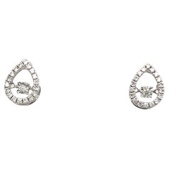 18 Karat Weißgold Diamant-Cluster-Ohrringe, gefasst mit 0,20 Karat natürlichen Diamanten