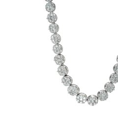 18ct White Gold Diamond Cluster Necklace, Approx. 22ct