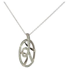 18ct White Gold Diamond Cluster Pendant Necklace – 0.70ct