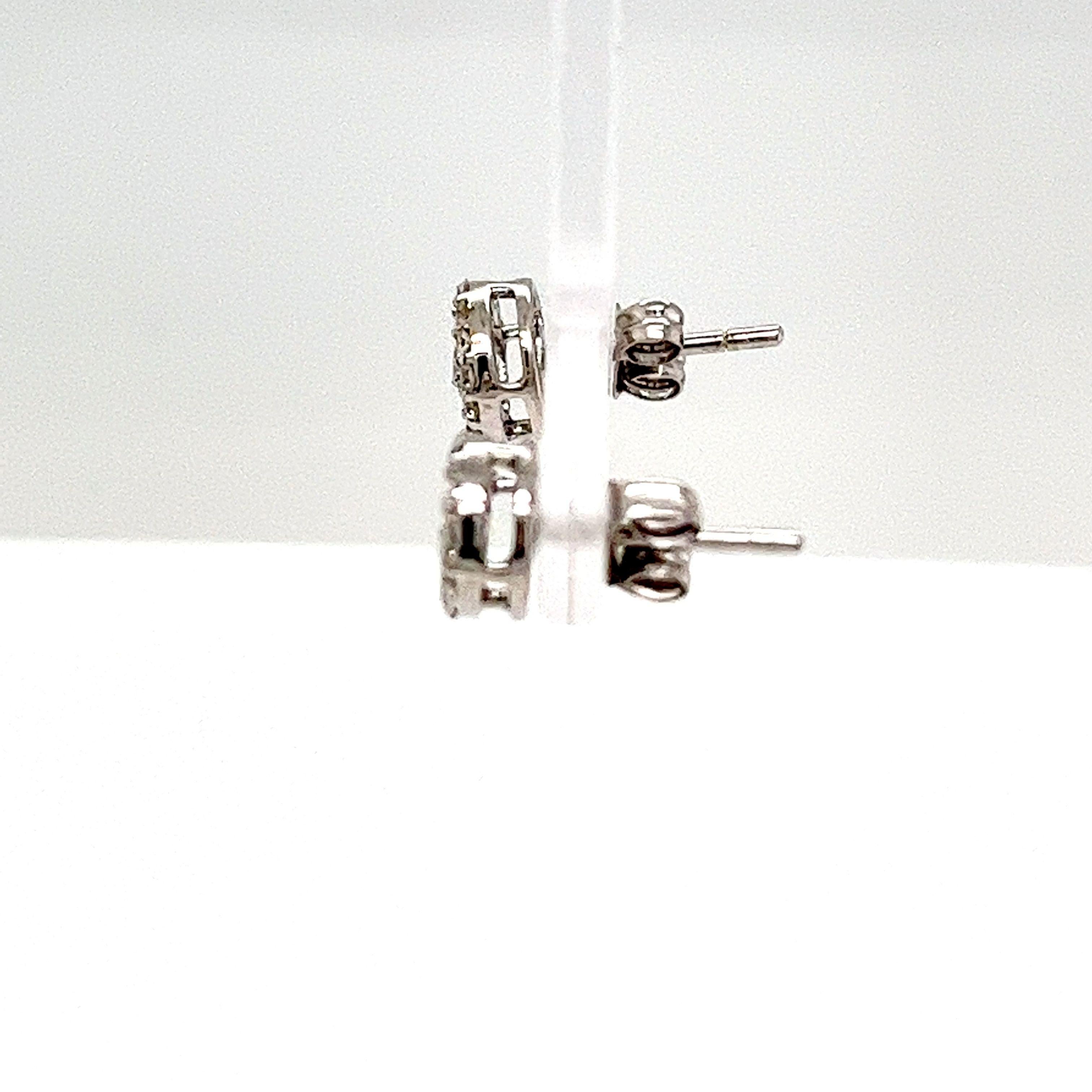 da uomo o donna Orecchini con diamanti a grappolo in oro bianco 18ct, diamanti rotondi 0,53ct I/VS2 in vendita