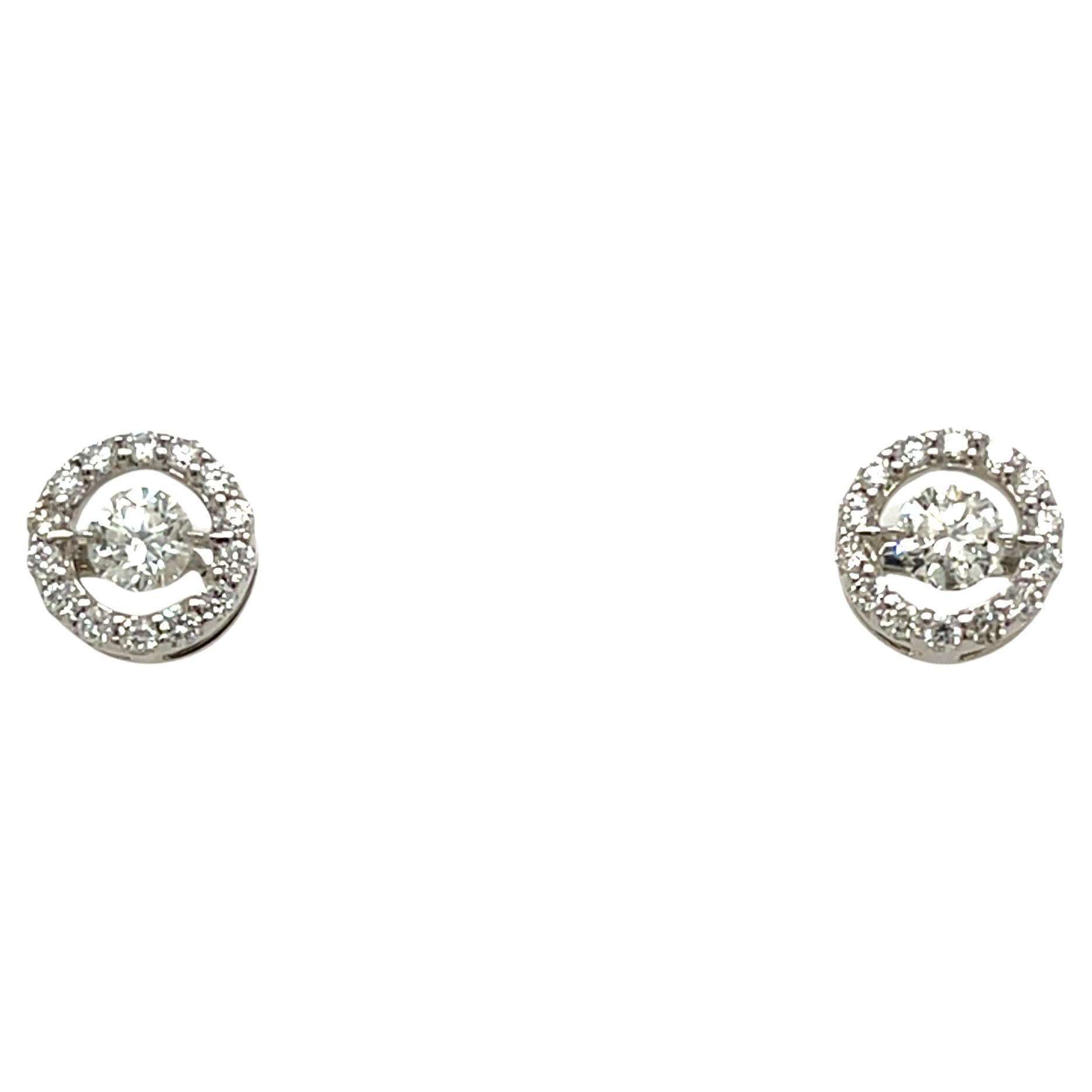 18ct White Gold Diamond Cluster Stud Earrings, 0.53ct I/VS2 Round Diamonds