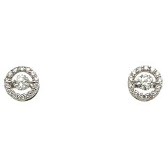 18ct White Gold Diamond Cluster Stud Earrings, 0.53ct I/VS2 Round Diamonds