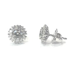 18 Carat White Gold Diamond Cluster Stud Earrings