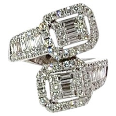 18ct White Gold Diamond Cluster Wrap Ring – 1.20ct Natural Diamonds