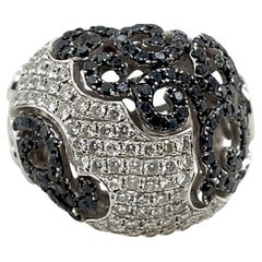 18ct White Gold Diamond Dress Ring – 1.30ct White 
1.15ct Black Diamonds
