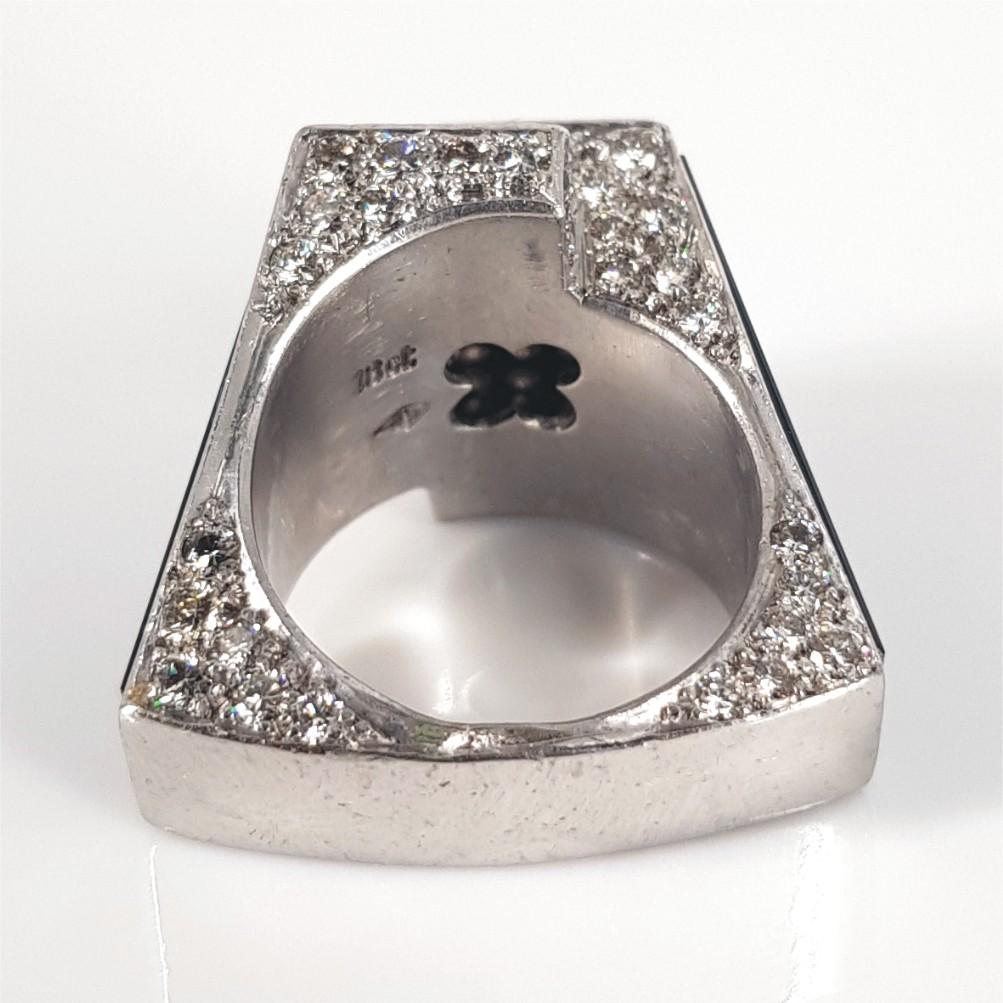 Art Deco 18CT White Gold Diamond Dress Ring For Sale