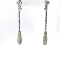 18ct White Gold Diamond Drop Earrings – 2.30ct Natural Diamonds