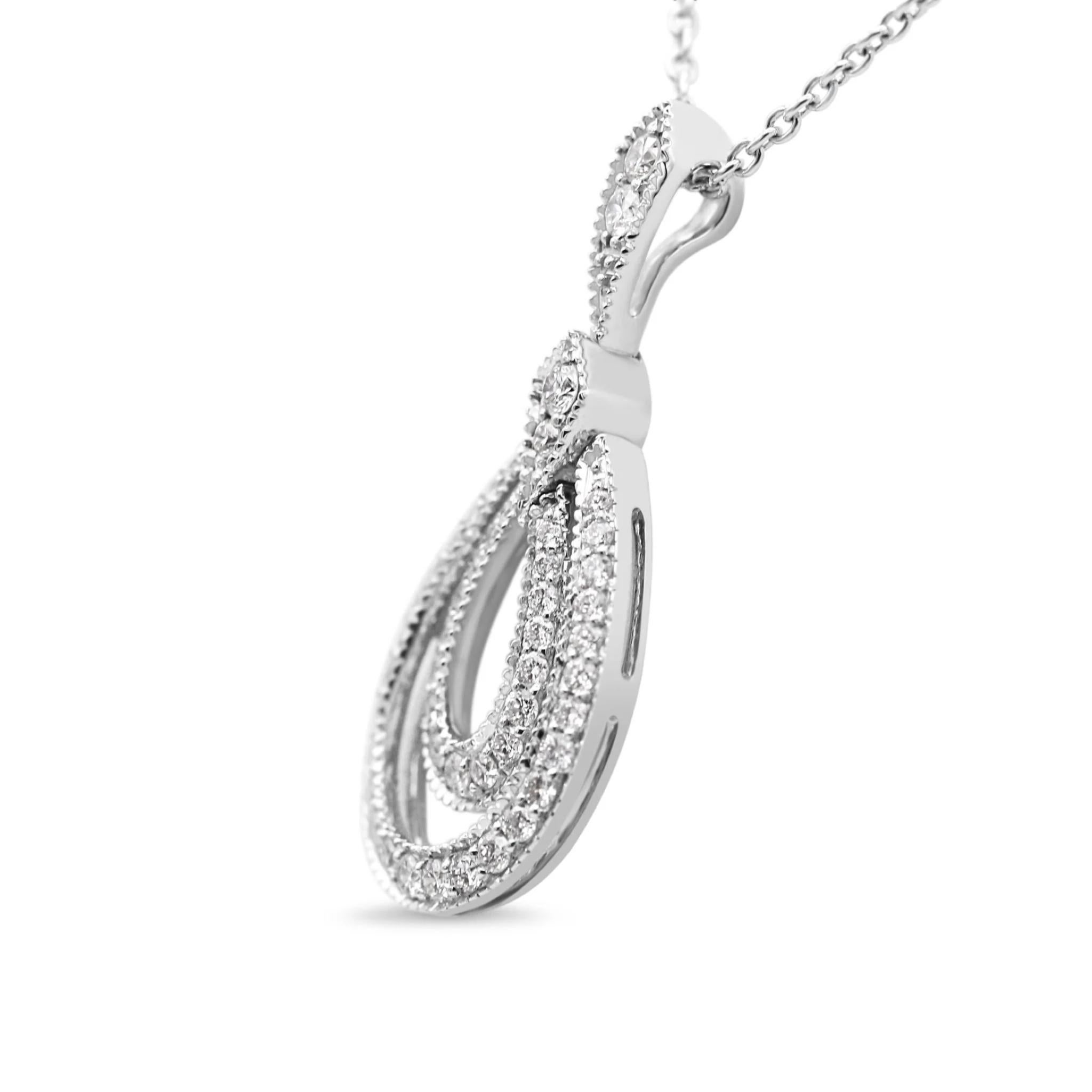 Introducing this gorgeous brand new 18ct White Gold Diamond Drop Pendant Necklace. With a stunning round brilliant diamond adding sparkle and shine, this beautiful unworn necklace is the perfect way to show your love. Crafted from 18ct white gold,