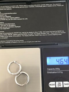 18ct White Gold Diamond Earrings 0.65ct Hoops Huggies VS Clarity