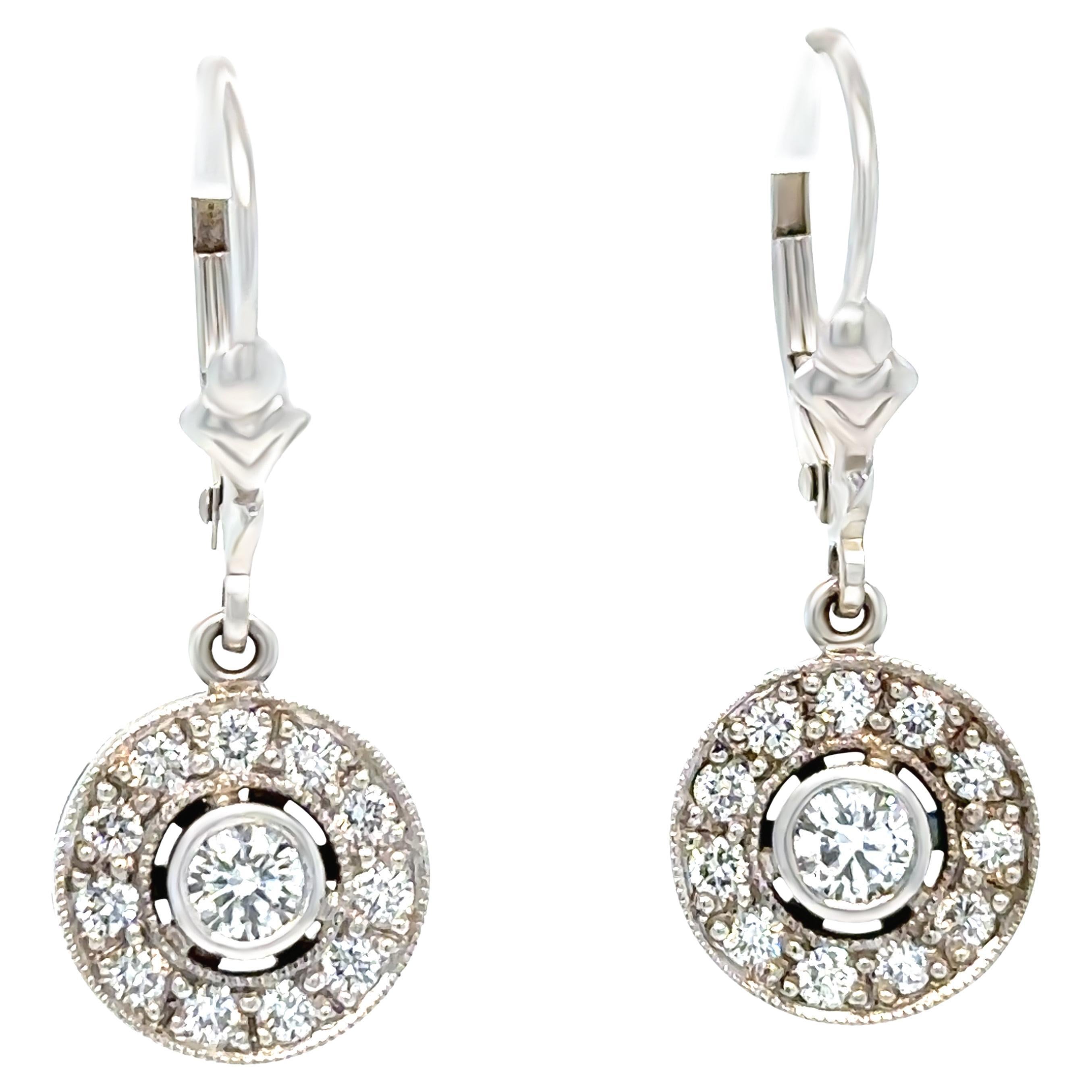 18ct White Gold Diamond Earrings 0.68ct 4.2g im Angebot