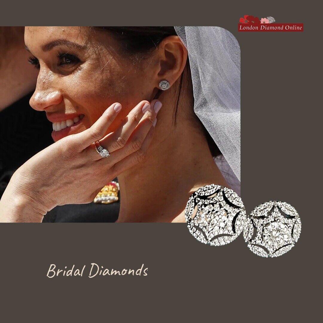 18ct White Gold Diamond Earrings 1.10ct Round Studs 1 Carat Screwbacks Wedding For Sale 4