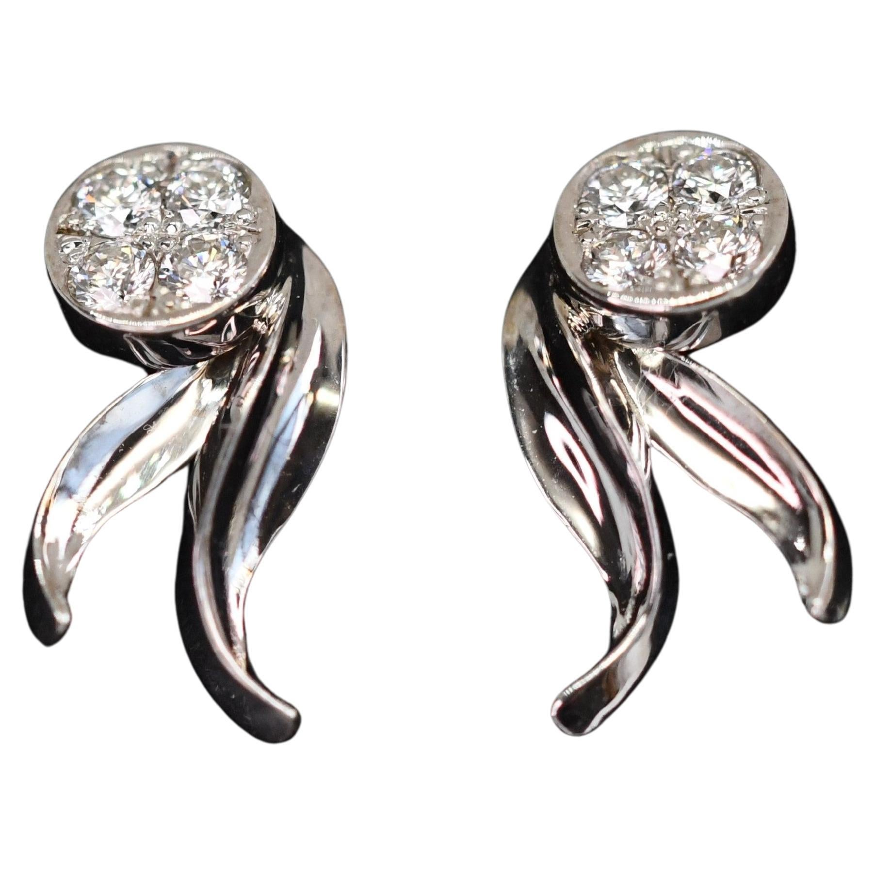 18ct White Gold Diamond Earrings