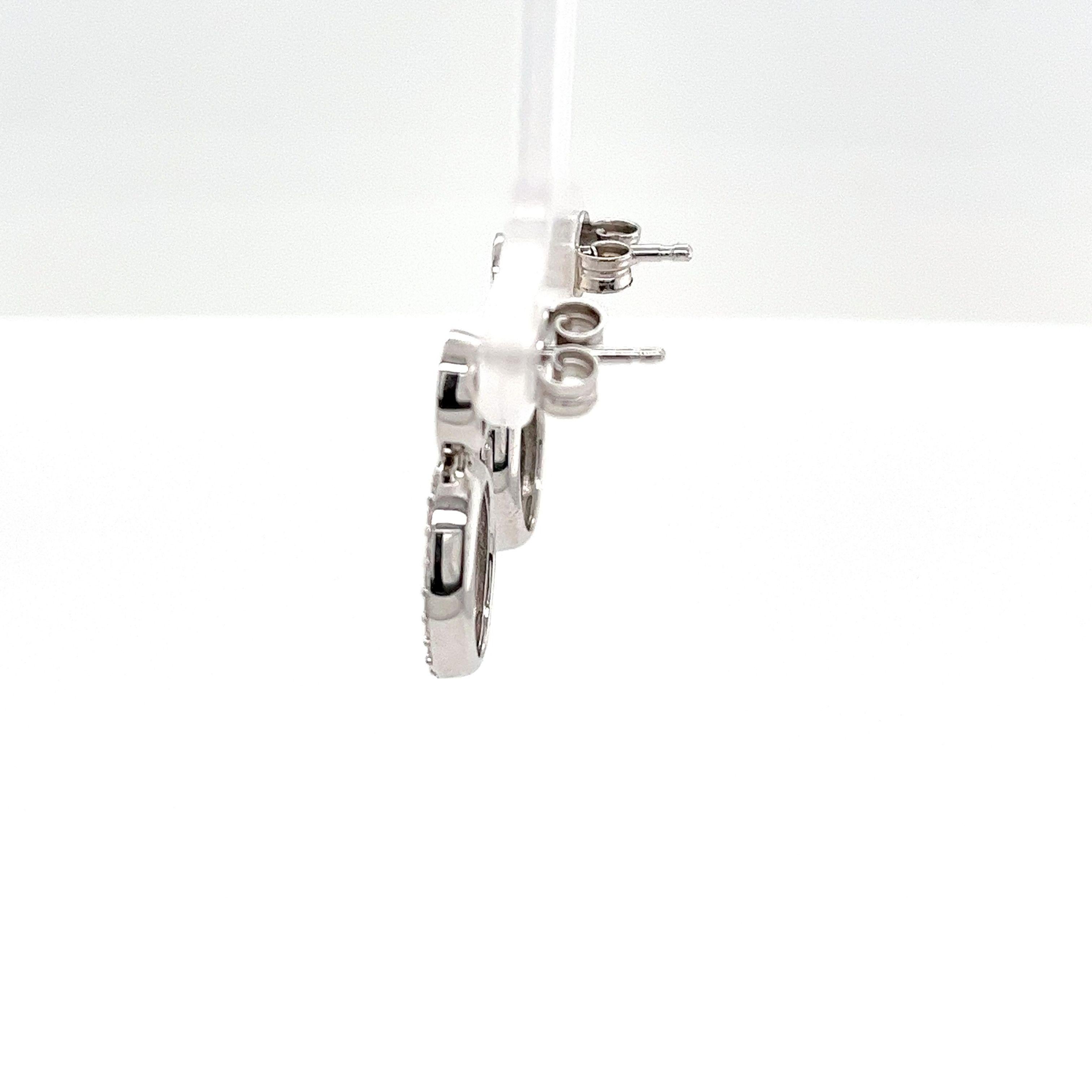 Taglio rotondo Orecchini in oro bianco 18ct con diamanti naturali da 0,35ct in vendita