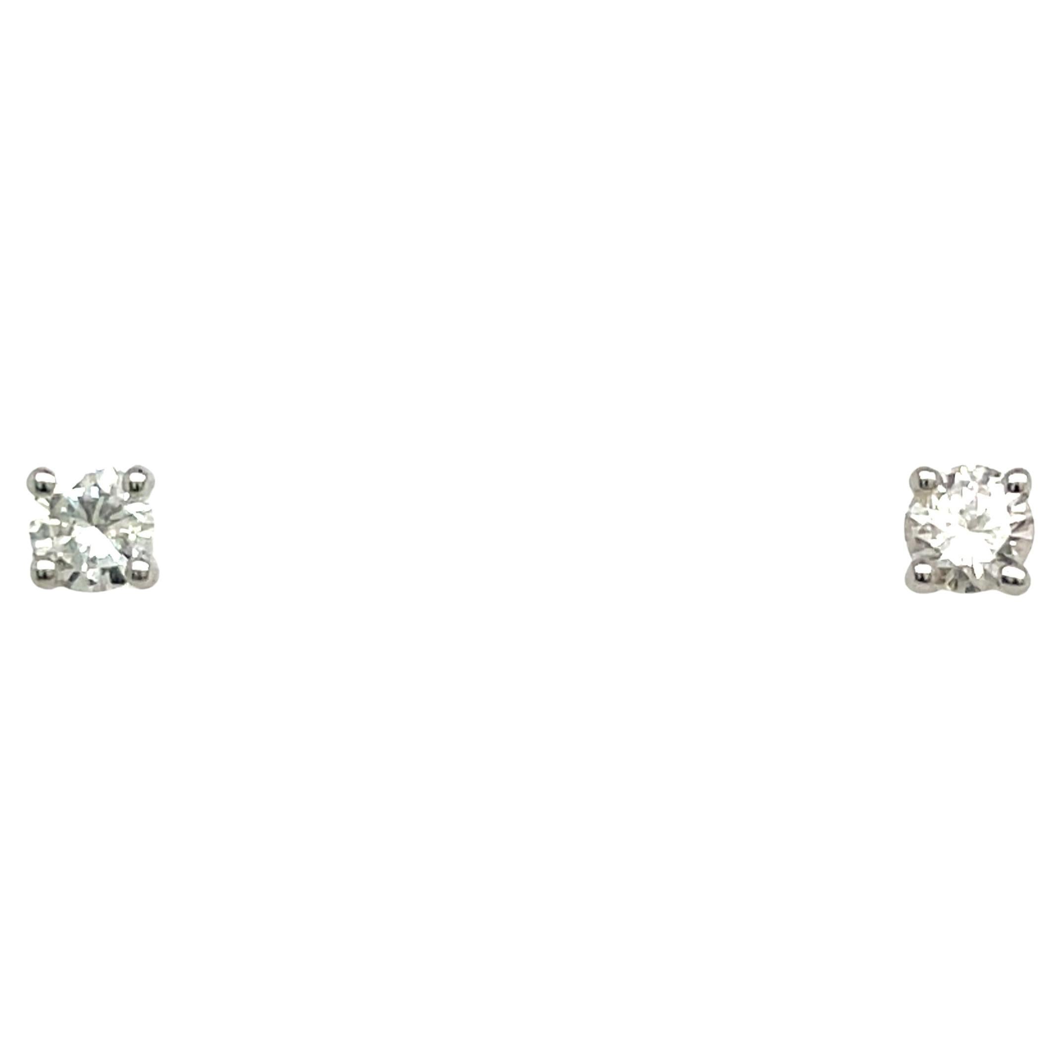 18ct White Gold Diamond Earrings, Total Diamond Weight 0.35ct