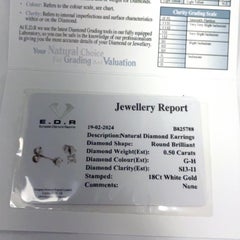 18ct White Gold Diamond Earrings, Total Diamond Weight 0.50ct