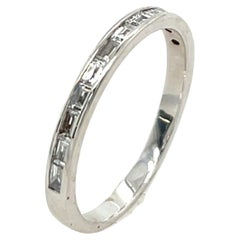 18ct White Gold Diamond Eternity Ring, Set with 0.30ct Baguettes Diamonds