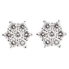 Orecchini a grappolo in oro bianco 18 ct e diamanti