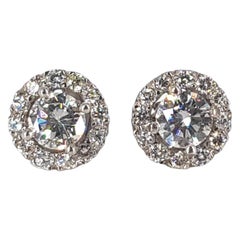 18ct White Gold Diamond Halo Studs