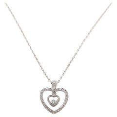 18ct White Gold Diamond Heart Necklace